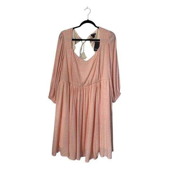 Torrid Dress Womens Size 1 1X Mini Wash Gauze Open Back Skater Pristine Pink - Picture 3 of 15